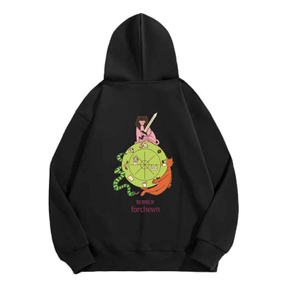 Wheel of Forchewn Fleece-lined Hoodie Black